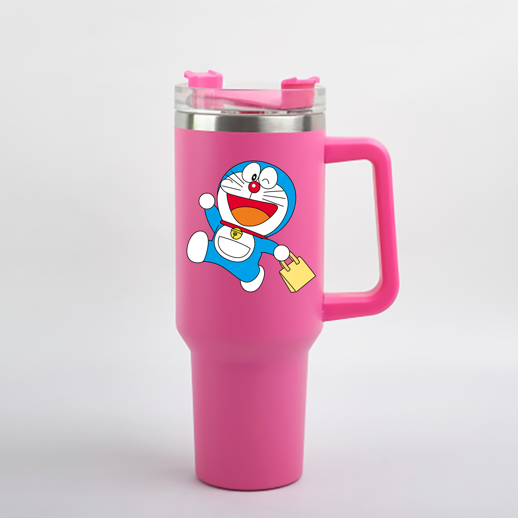 （画像用） ドラえもん Doraemon 1200mL車用タンブラー - クリスタルステッカー（プラスチックストロー付き）